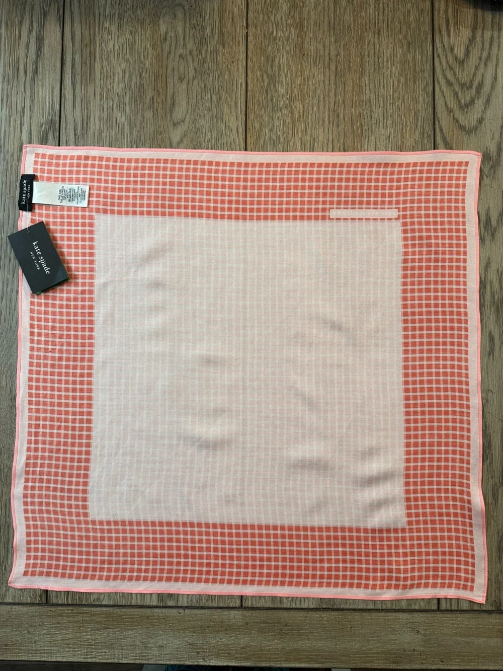 Kate Spade Petite Windowpane Block Bandana Scarf - Red and Pink